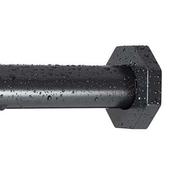 Ivilon Tension Curtain Rod - Hexagonal Spring Tension Rod for Windows or Shower, 24 to 36 Inch, Blac...