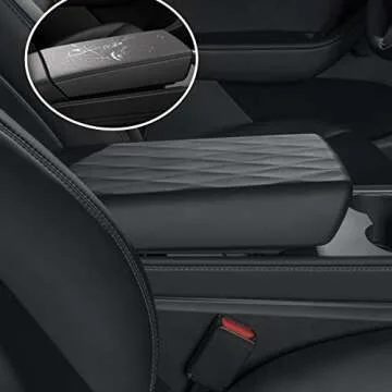 Jawjut Car Armrest Cover Compatible with Tesla Model 3 Model Y Center Console Cover Automobile Waterproof Armrest Box Mat