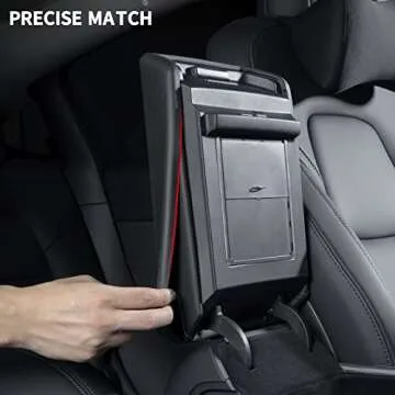 Jawjut Car Armrest Cover Compatible with Tesla Model 3 Model Y Center Console Cover Automobile Waterproof Armrest Box Mat