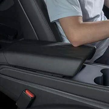 Jawjut Car Armrest Cover Compatible with Tesla Model 3 Model Y Center Console Cover Automobile Waterproof Armrest Box Mat