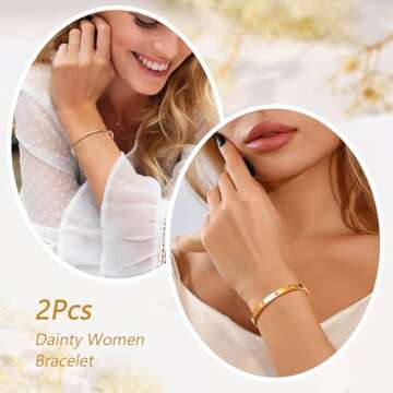 Elegant MPRAINBOW Gold Bracelets for Women - Gift Set