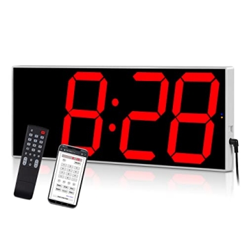 West Ocean LED Oversize Wall Clock with 6" Single Digit, Countdown, Countup, DST Multifunction WiFi ...