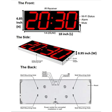 Smart Oversize LED Wall Clock with Countdown Feature