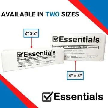Essentials Non-Sterile Gauze Sponges – 200 Count, 4-Ply, 2’’ x 2’’ Gauze Pads, One Package, Non-Woven Gauze Sponges, Wound Care Product for First Aid Kit/Medical Facilities