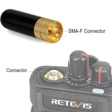 Retevis Short Walkie Talkie Antenna,1.96IN SMA Female Antenna, 136-174/400-480MHz Ham Radio Antenna,...