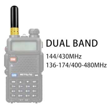 Retevis Short Walkie Talkie Antenna,1.96IN SMA Female Antenna, 136-174/400-480MHz Ham Radio Antenna,for Retevis RT29 RT86 RA79 RT29D Aliunce HD1 HD2,Compatible with Baofeng UV-5R BTECH Kenwood(1 Pack)