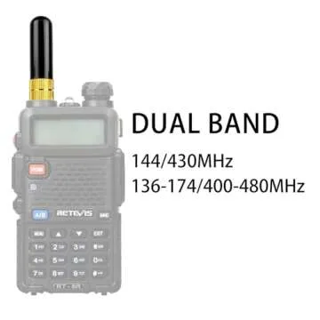 Retevis Short Walkie Talkie Antenna,1.96IN SMA Female Antenna, 136-174/400-480MHz Ham Radio Antenna,for Retevis RT29 RT86 RA79 RT29D Aliunce HD1 HD2,Compatible with Baofeng UV-5R BTECH Kenwood(1 Pack)