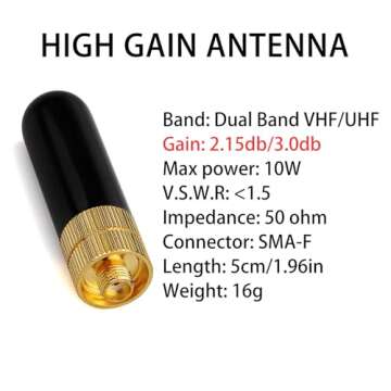 Retevis Short Walkie Talkie Antenna,1.96IN SMA Female Antenna, 136-174/400-480MHz Ham Radio Antenna,for Retevis RT29 RT86 RA79 RT29D Aliunce HD1 HD2,Compatible with Baofeng UV-5R BTECH Kenwood(1 Pack)