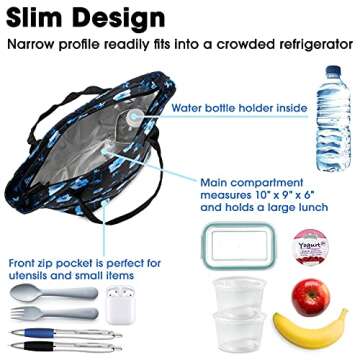 J World New York Lunch Tote Bag Insulated Lunch-Box for Women & Teen Girls, Night Bloom