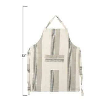 Chic Cotton Woven Apron with Pocket for Stylish Cooking