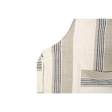 Chic Cotton Woven Apron with Pocket for Stylish Cooking