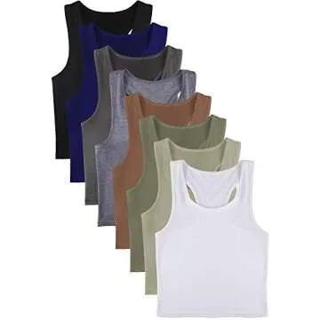 8 Pcs Women Basic Crop Tank Tops for Summer Style