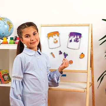 Simply magic 11 Jars Magnetic Color Sorting Set - Color Sorting Toys for Toddlers, Color and Shape Sorting, Preschool Circle Time Learning Activities, Color Learning Toys, Color Matching Games