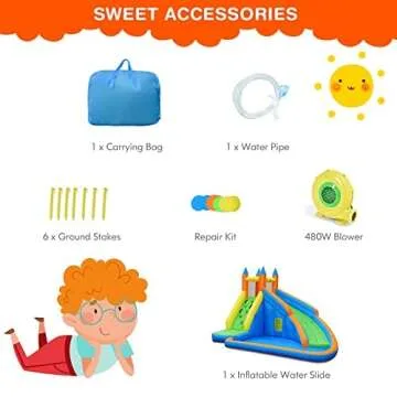 Costzon Inflatable Water Slide - Outdoor Summer Fun