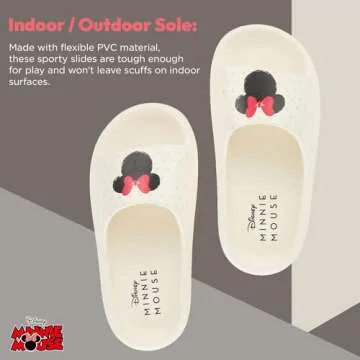Disney Ladies Minnie and Mickey Slides - Ladies Classic Mickey and Minnie Mouse Comfort Foam Slide Sandals Mickey & Minnie Mouse Slip On Slides (White, 8)