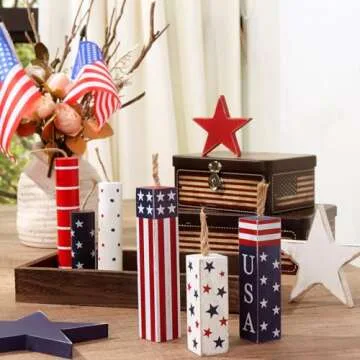 Rustic 4th of July Decorations - Treory Wooden Firework Sign