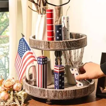 Rustic 4th of July Decorations - Treory Wooden Firework Sign