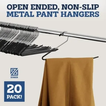 Zober Non-Slip Pants Hangers - 20 Pack for Stylish Closet