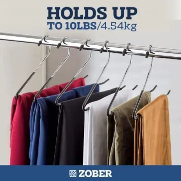 Zober Non-Slip Pants Hangers - 20 Pack for Stylish Closet