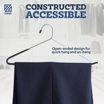 Zober Non-Slip Pants Hangers - 20 Pack for Stylish Closet