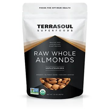 Terrasoul Superfoods Raw Unpasteurized Organic Almonds (Sproutable), 2 lbs