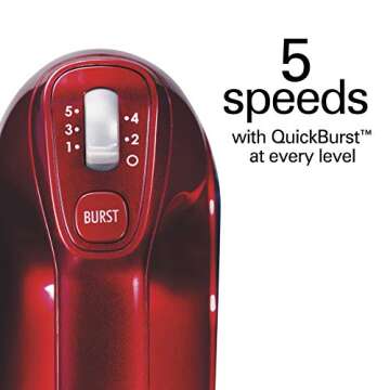 Hamilton Beach 5-Speed Hand Mixer with Slow Start & Case