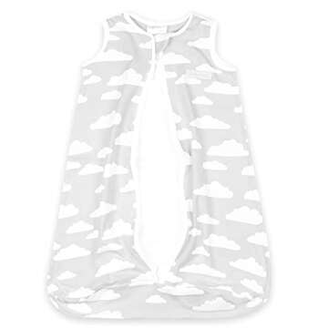 Baby Sleeping Bag Sack – Infant Sleeping Bags - Pure Cotton Wearable Blanket Baby Sleep Bag – Unisex Zip Up Baby Bag for Boys and Girls (Grey Clouds, 18-24 Months)