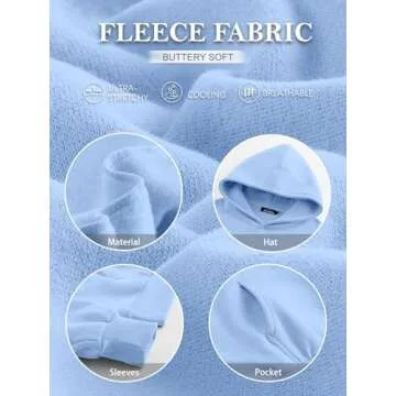 Trendy Queen Womens Oversized Hoodies Fleece Sweatshirts Sweaters Spring Outfits 2025 Pullover Fall Winter Clothes Sky Blue XL