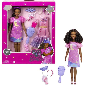 Barbie: My First Barbie Preschool Doll, Brooklyn with 13.5-inch Soft Body, Deluxe Accessories for Pl...