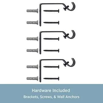 Kenney KN55929 Davenport Ball End Petite Café Decorative Window Curtain Rod, 48-86" Adjustable Length, Matte Black Finish, 1/2" Diameter Steel Tube