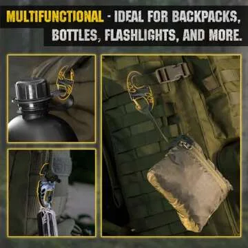 Carabiner Clip - Double Spring snap Hook- 5 Pack S-Biners - Locking Key Ring - Black Mini Carabiners