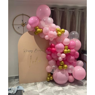 KBZVNAF Pink Gold Balloons Garland Kit - 120pcs for Parties