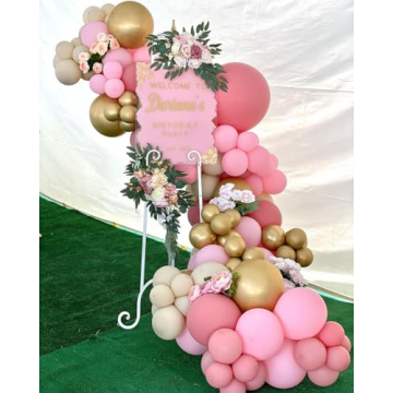 KBZVNAF Pink Gold Balloons Garland Kit - 120pcs for Parties
