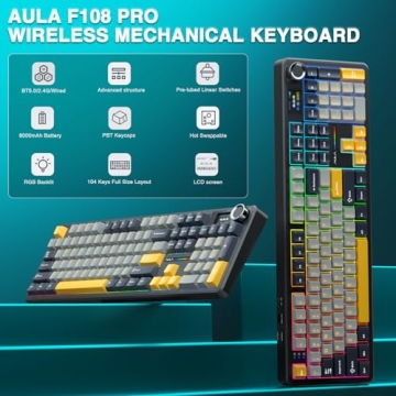 Aula F108 Pro Wireless Mechanical Keyboard for Gamers