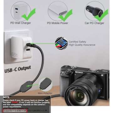 F1TP USB-B to NP-BX1 Dummy Battery DK-X1 DC Coupler for Sony ZV-1 Dummy Battery for Sony Cybershot ZV1 ZV-1 II, ZV-1F DSC-RX1 RX1R, RX100 II III IV V VI VII, HX50 HX90 WX350 WX500 Cameras.