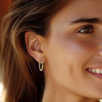 Ross-Simons Italian 3mm 18kt Yellow Gold Hoop Earrings