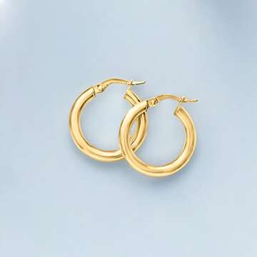 Ross-Simons Italian 3mm 18kt Yellow Gold Hoop Earrings