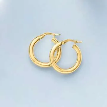 Ross-Simons Italian 3mm 18kt Yellow Gold Hoop Earrings