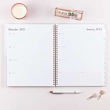 Blue Sky 2022 Weekly & Monthly Planner, 8.5" x 11", Frosted Flexible Cover, Wirebound, Joselyn (110394-22)