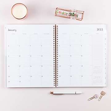 Blue Sky 2022 Weekly & Monthly Planner, 8.5" x 11", Frosted Flexible Cover, Wirebound, Joselyn (110394-22)