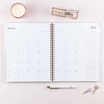 Blue Sky 2022 Weekly & Monthly Planner, 8.5" x 11", Frosted Flexible Cover, Wirebound, Joselyn (110394-22)