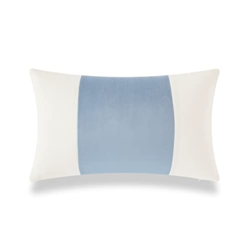 Coastal Velvet Baby Blue Pillow Cover for Indoor Outdoor