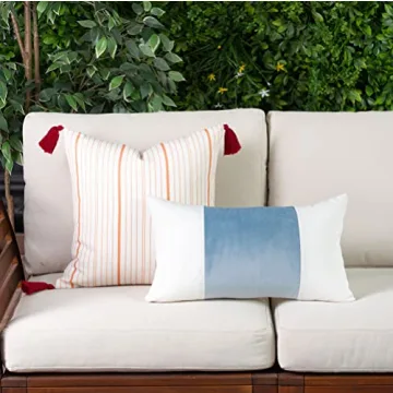 Coastal Velvet Baby Blue Pillow Cover for Indoor Outdoor