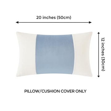 Coastal Velvet Baby Blue Pillow Cover for Indoor Outdoor