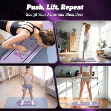 Pilates Board Multifunctional Abdominal Board, Foldable Ab Core Trainer Board, Abs Core Workout Exercise Reformer Set, Premium Pilates Reformer Set for Full-Body Workouts, Purple