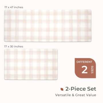Farmhouse Plaid Kitchen Mats Set - Comfort & Style