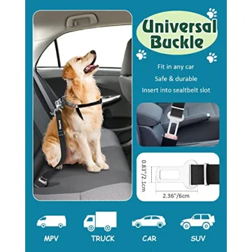 Vastar Adjustable Pet Car Seat Belt Safety Leash 2 Pack