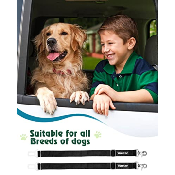 Vastar Adjustable Pet Car Seat Belt Safety Leash 2 Pack