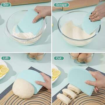 Durable Silicone Dough Scraper - Perfect for All Bakers
