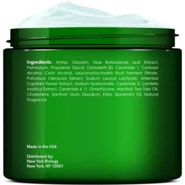 New York Biology Tea Tree Oil Foot Cream for Dry Cracked Feet, Athletes Foot, Nail Fungus, Jock Itch...